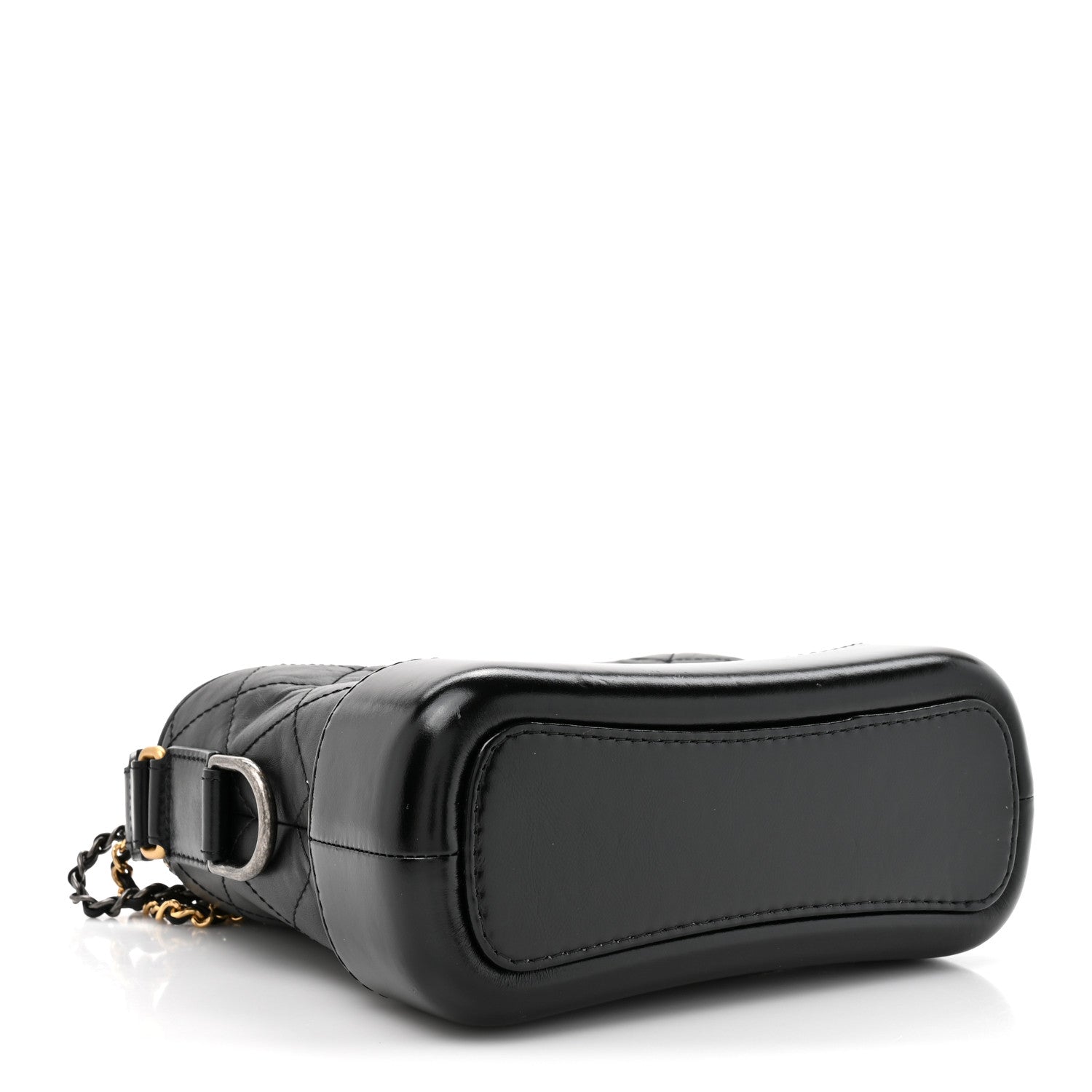Chanel Aged Calfskin Quilted Small Gabrielle Hobo Black