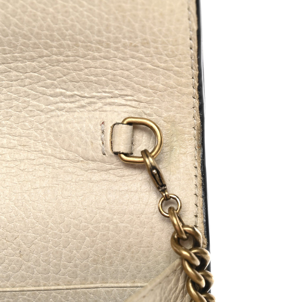 Gucci Calfskin Garden Dionysus Chain Wallet Off White