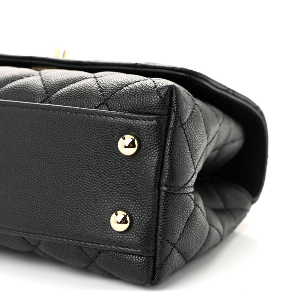Chanel Caviar Quilted Mini Coco Handle Flap Black