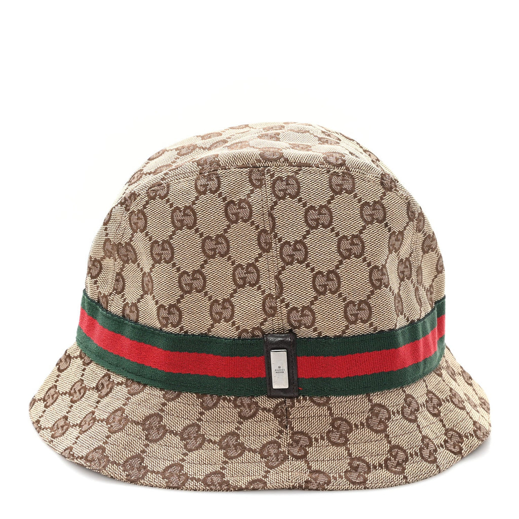 Gucci Monogram Web Bucket Hat M Brown