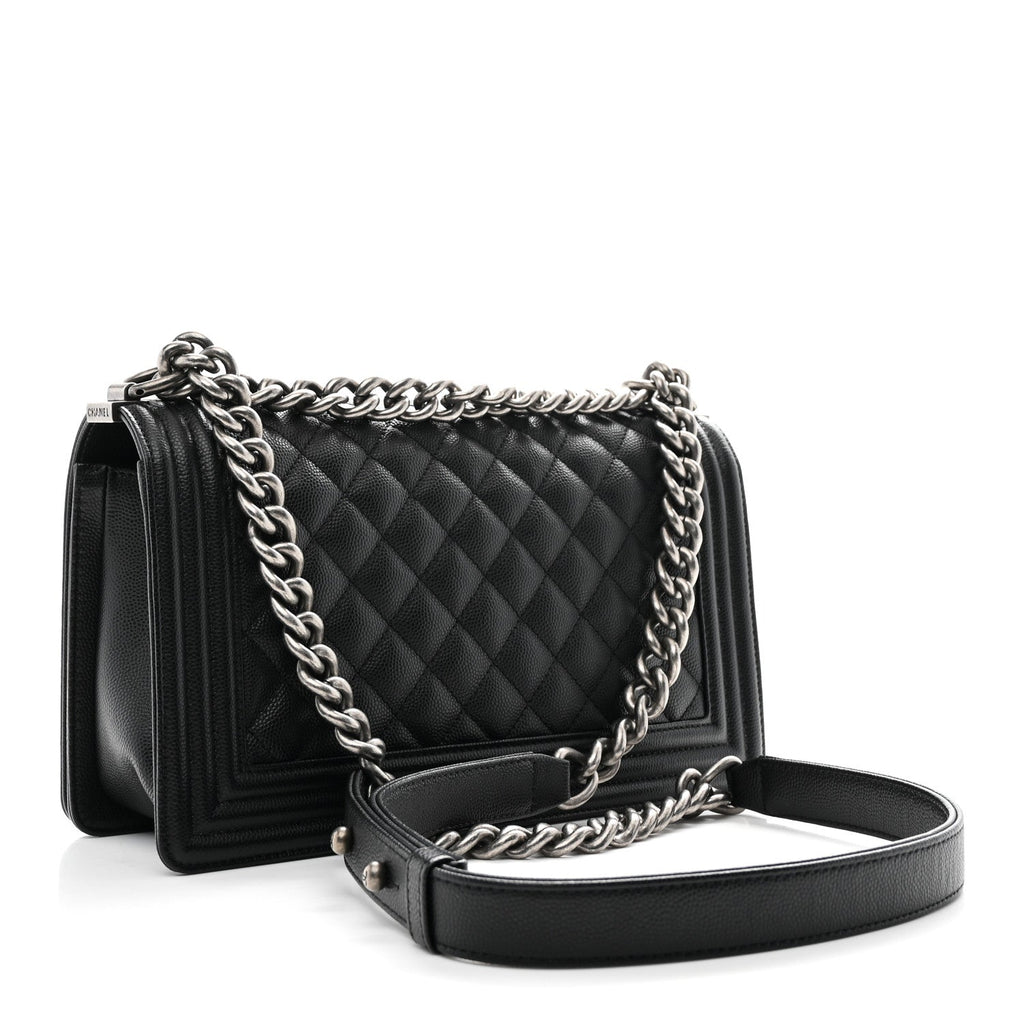 Chanel Caviar Quilted Medium Boy Flap Black