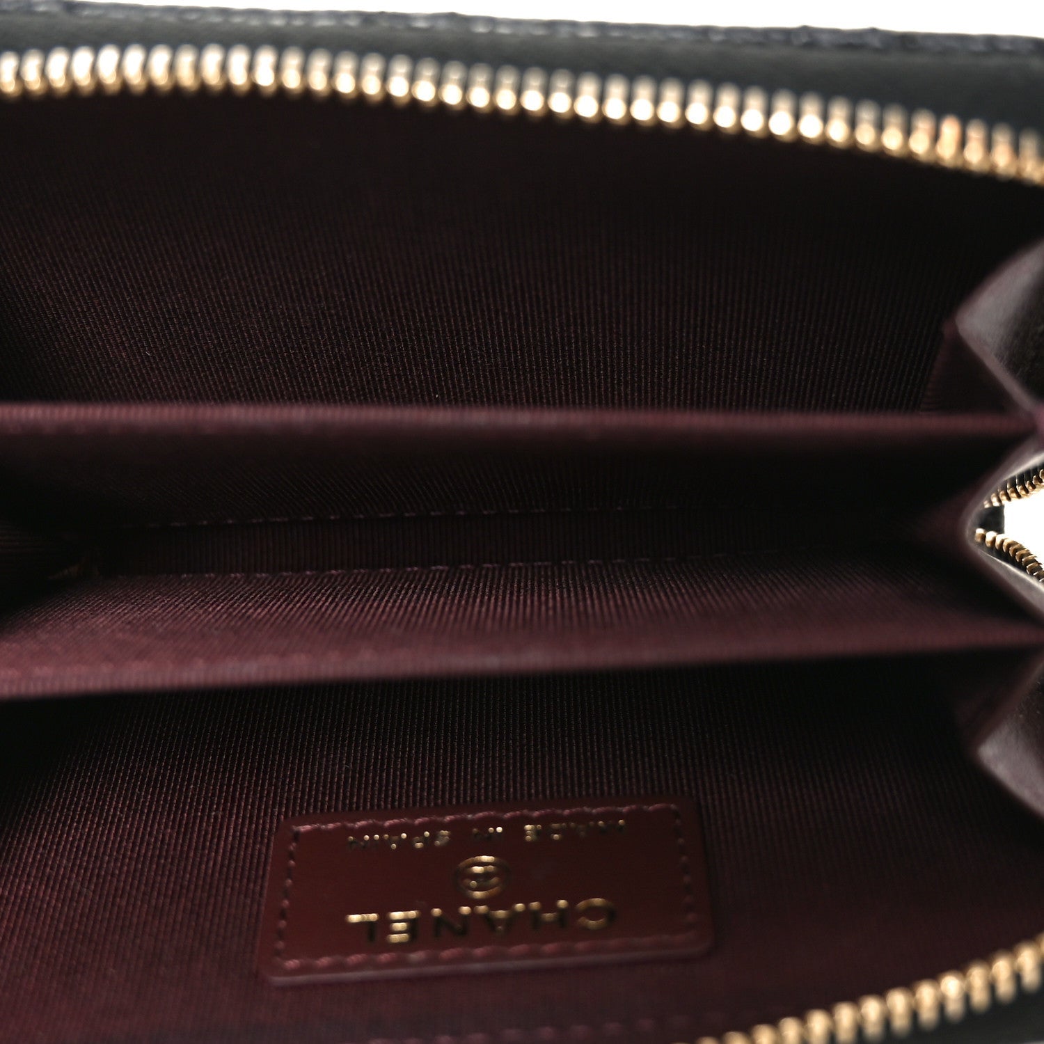 Caviar Quilted Zip Coin Purse Black