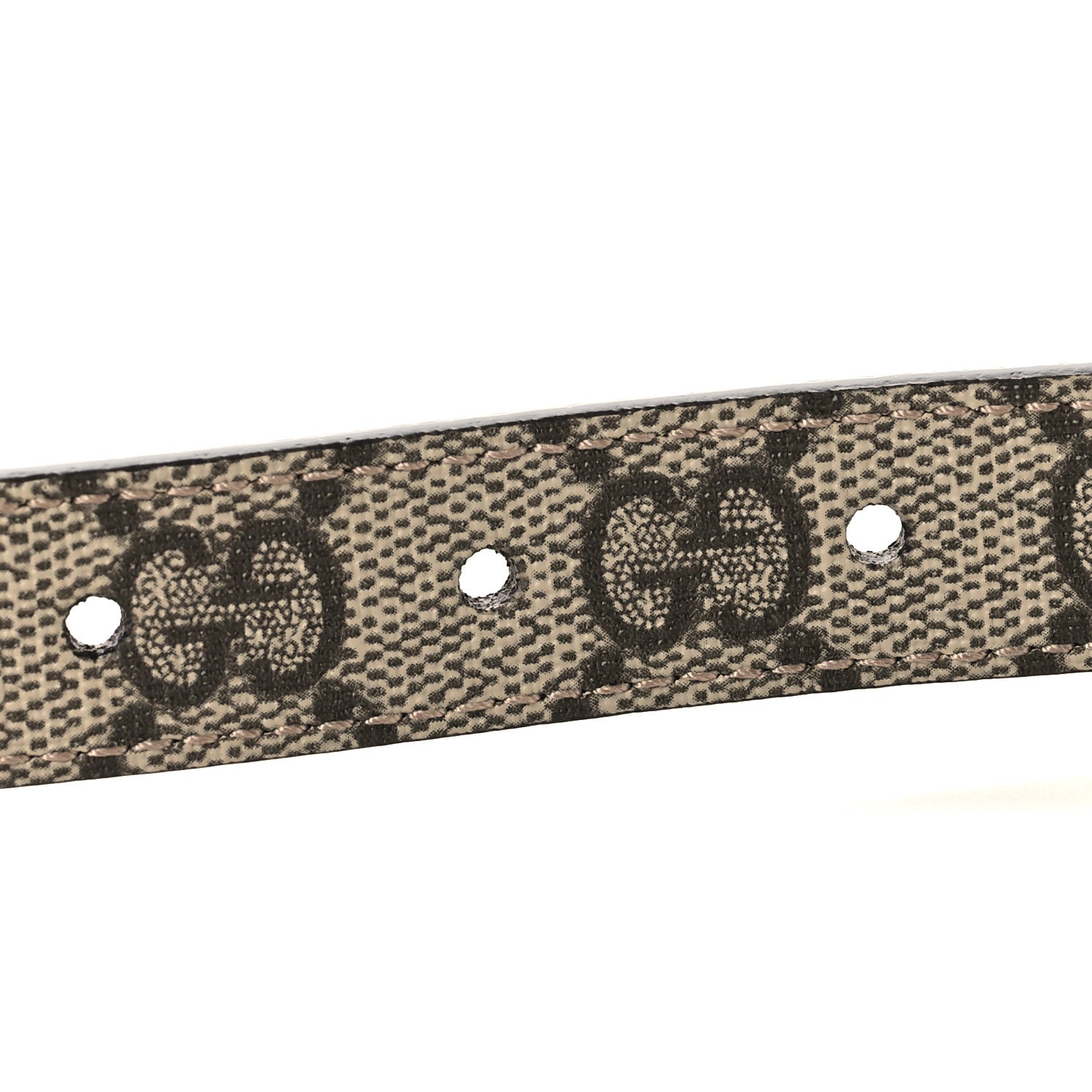 Gucci GG Supreme Monogram Plutone Calfskin Double G Reversible Belt Beige Ebony
