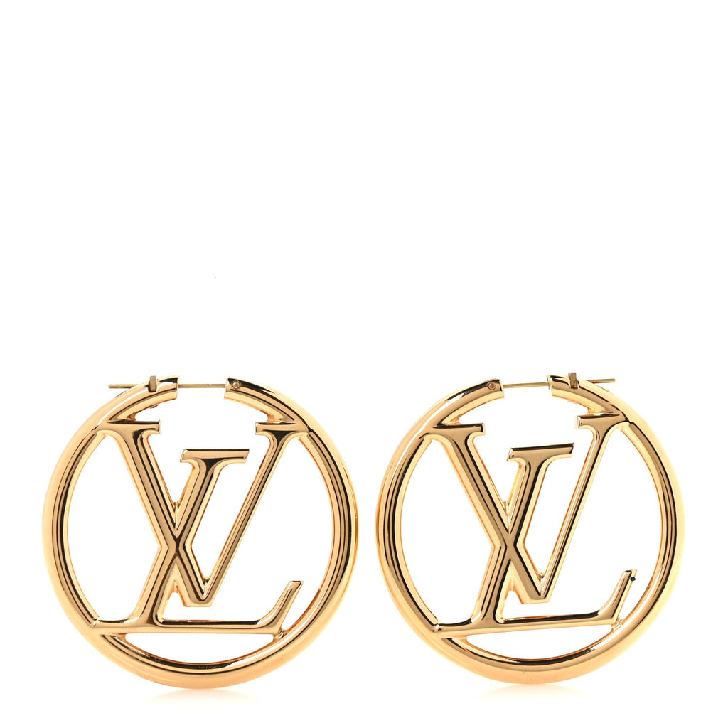 Louis Vuitton Metal Louise Hoop Earrings Gold