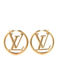 Louis Vuitton Metal Louise Hoop Earrings Gold