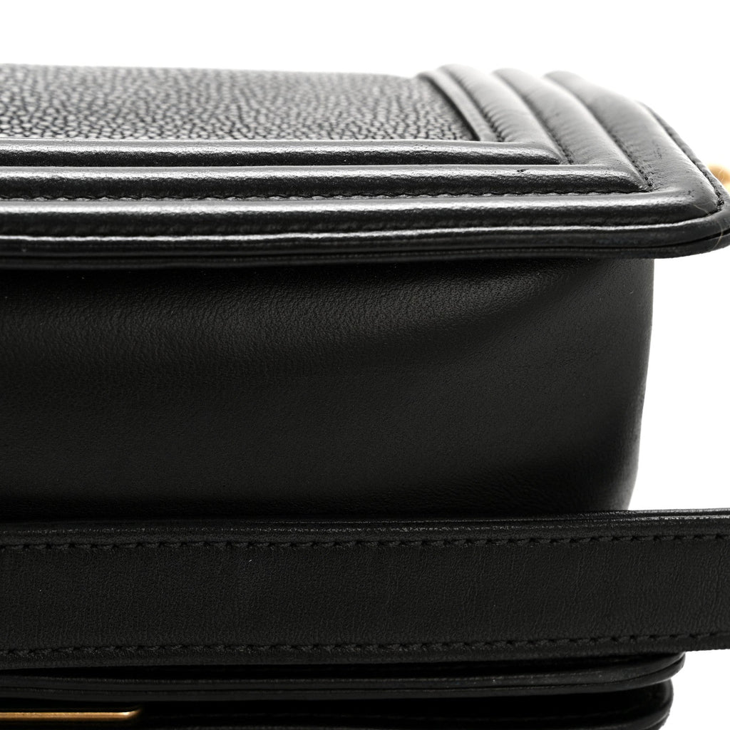 Chanel Galuchat Stingray Small Boy Flap Black
