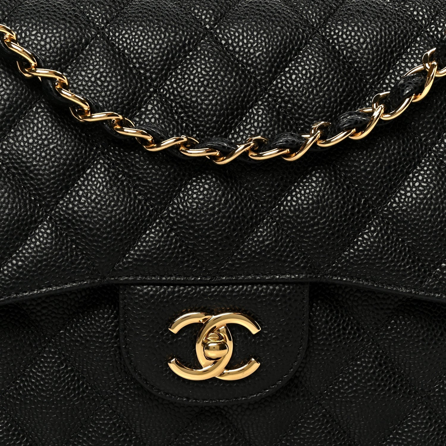 Chanel Caviar Quilted Jumbo Double Flap Black
