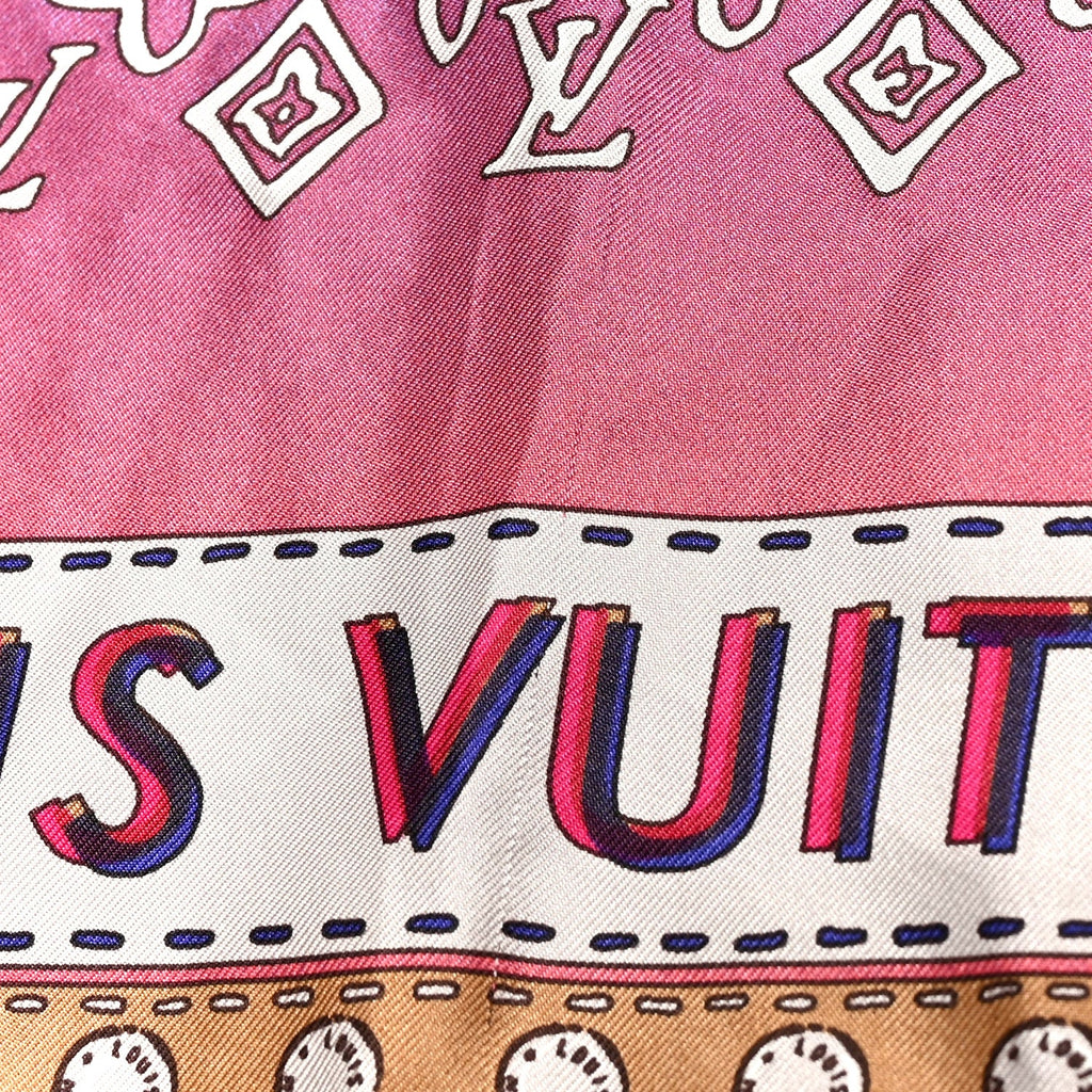 Louis Vuitton Silk Monogram LV World Square Scarf Multicolor