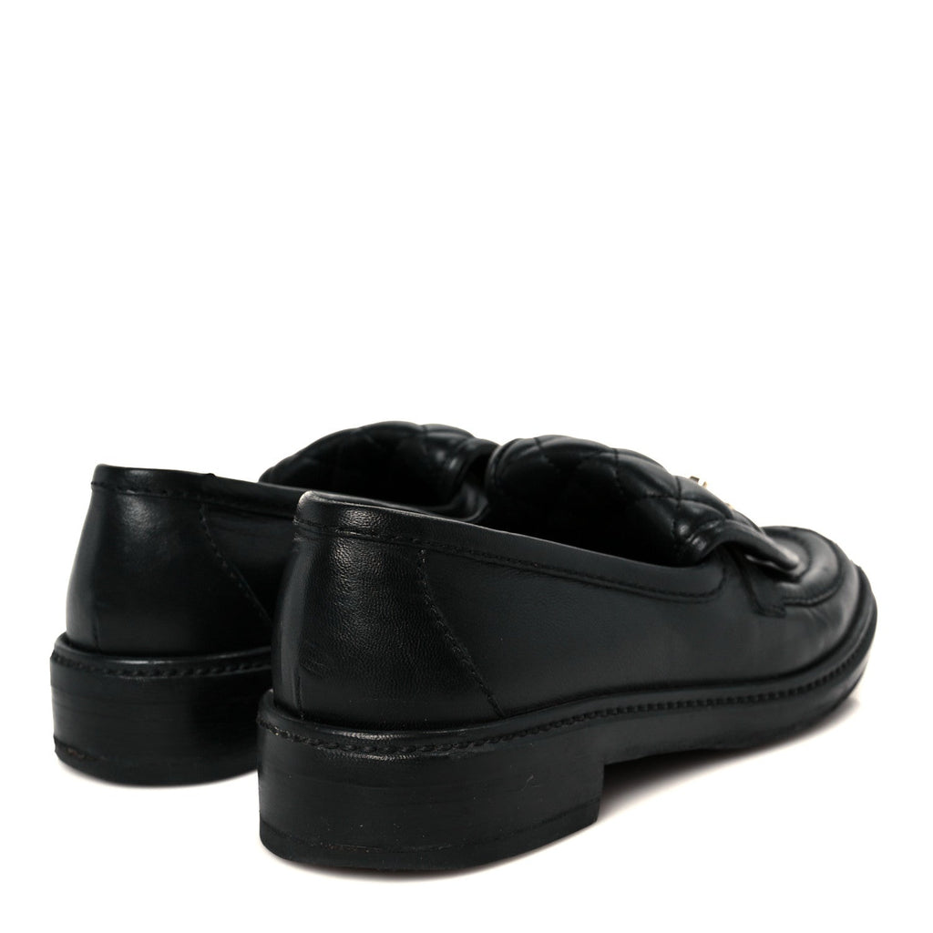 Lambskin Quilted CC Turnlock Loafers 37 Black