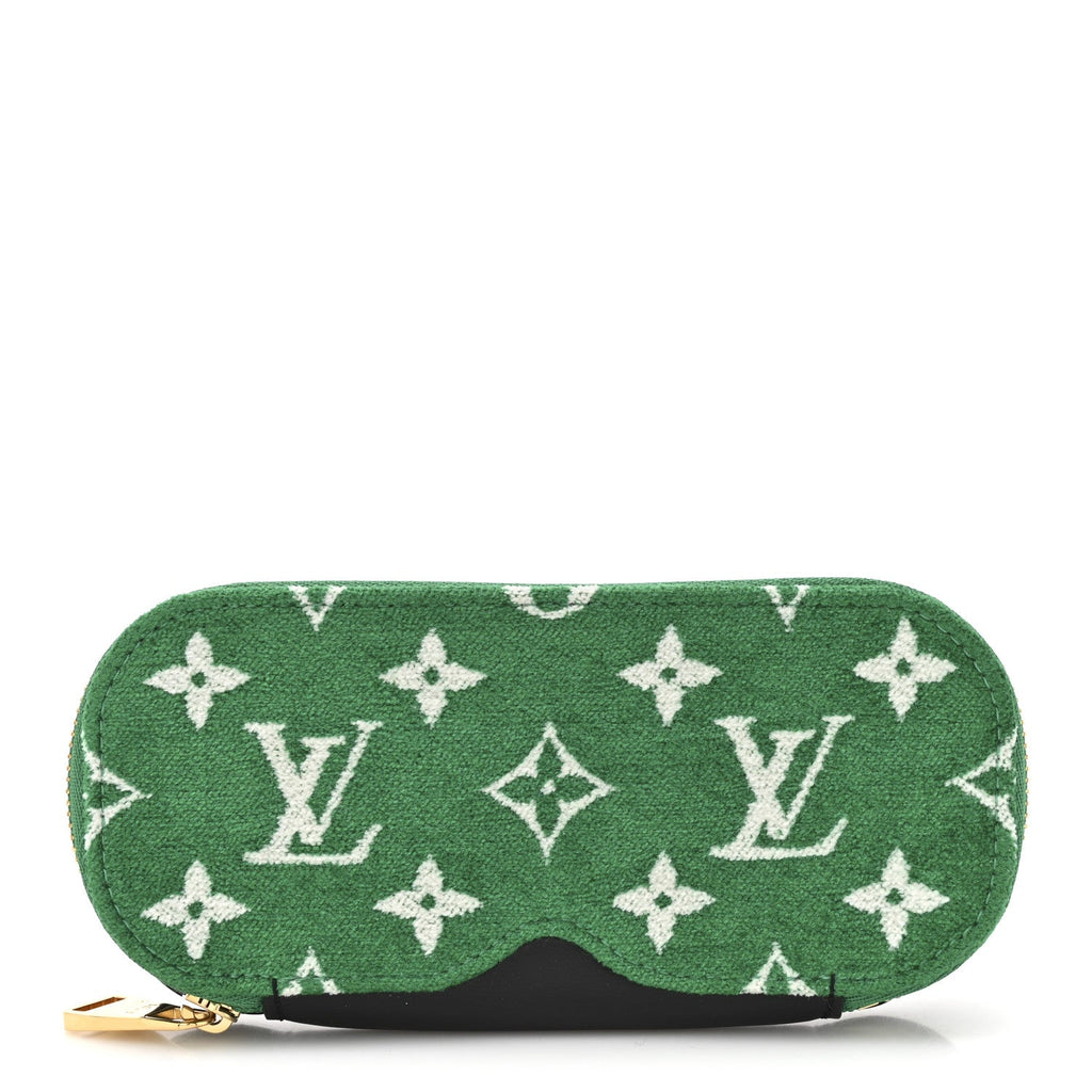 Louis Vuitton Jacquard Velvet Monogram LV Match Sunglasses Case GM Vert
