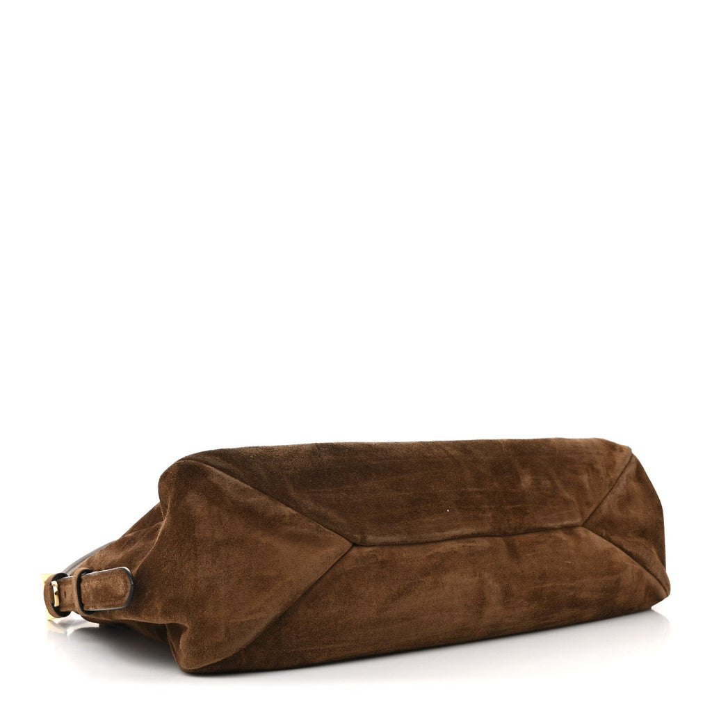 Prada Scamosciato Suede Large Aimee Shoulder Bag Cacao