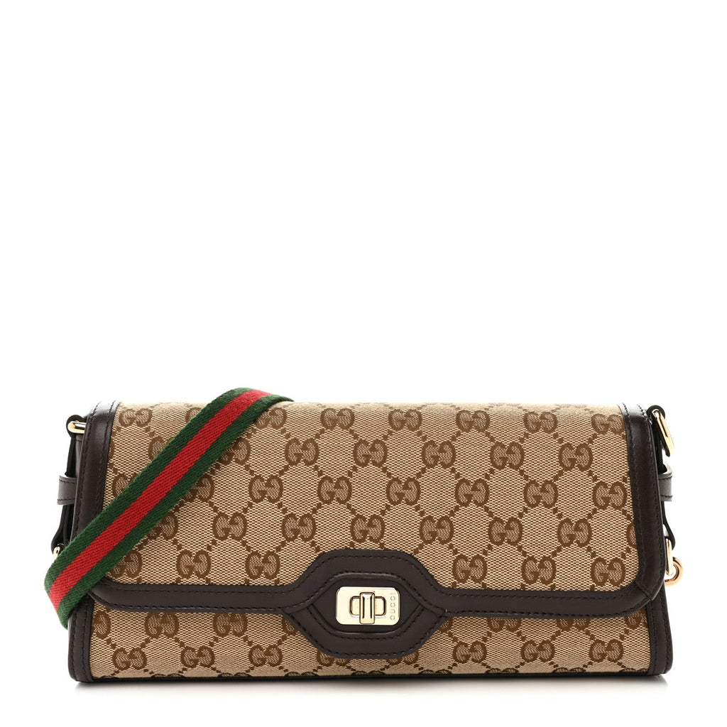 Gucci GG Monogram Small Luce Shoulder Bag Beige Ebony