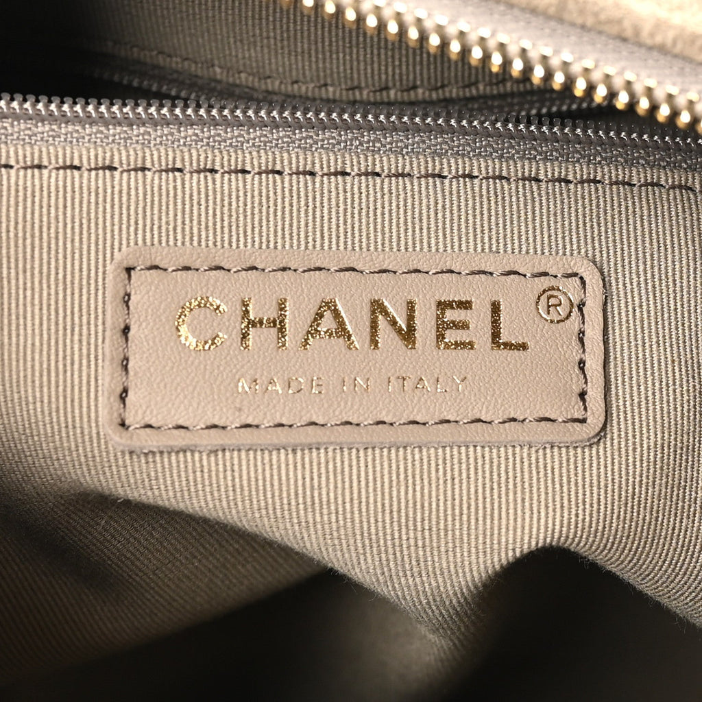 Chanel Suede Quilted Chanel 25 Bowling Bag Dark Grey