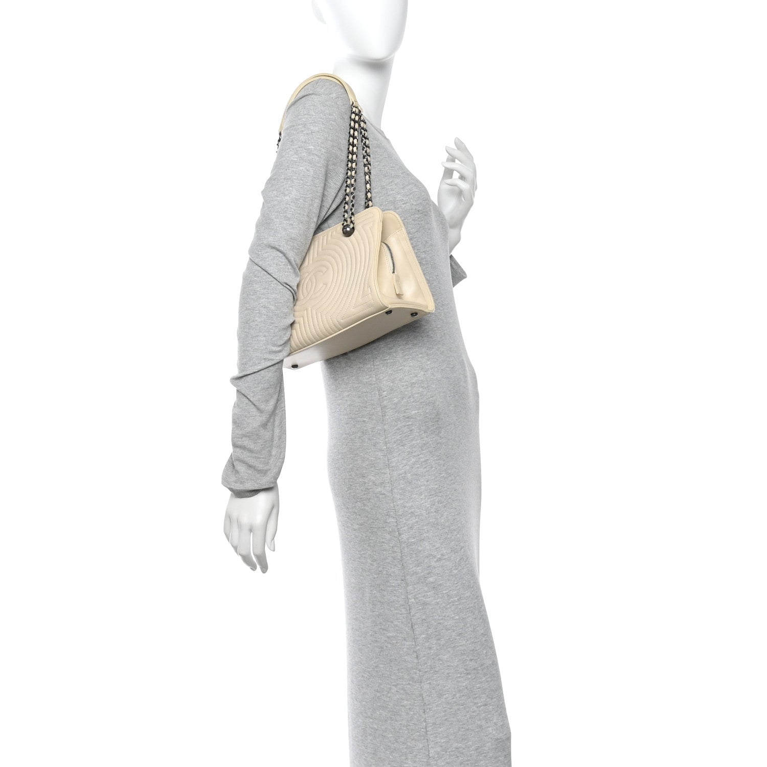 Chanel Glazed Calfskin Quilted Korean Garden Off White