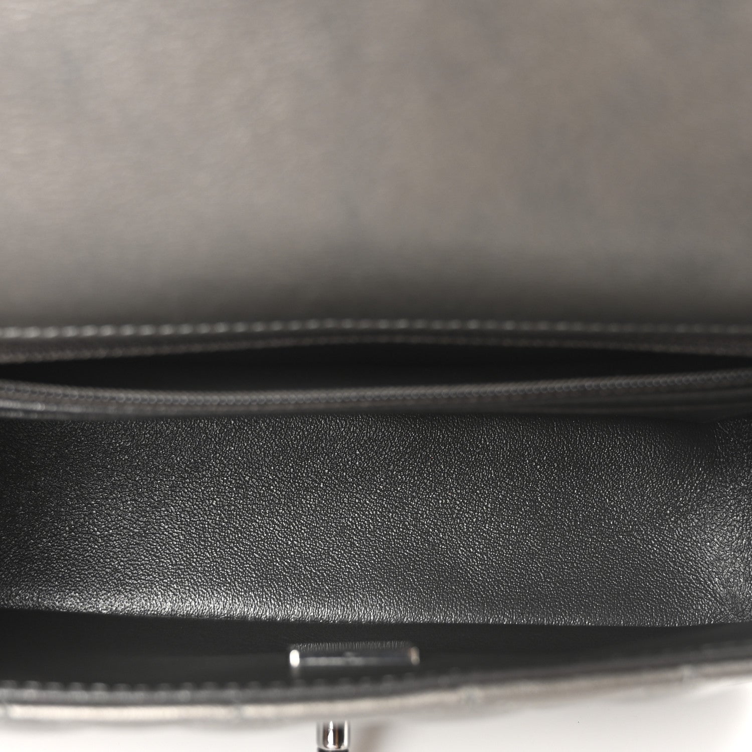 Chanel Metallic Lambskin Quilted Mini Rectangular Flap  Dark Grey