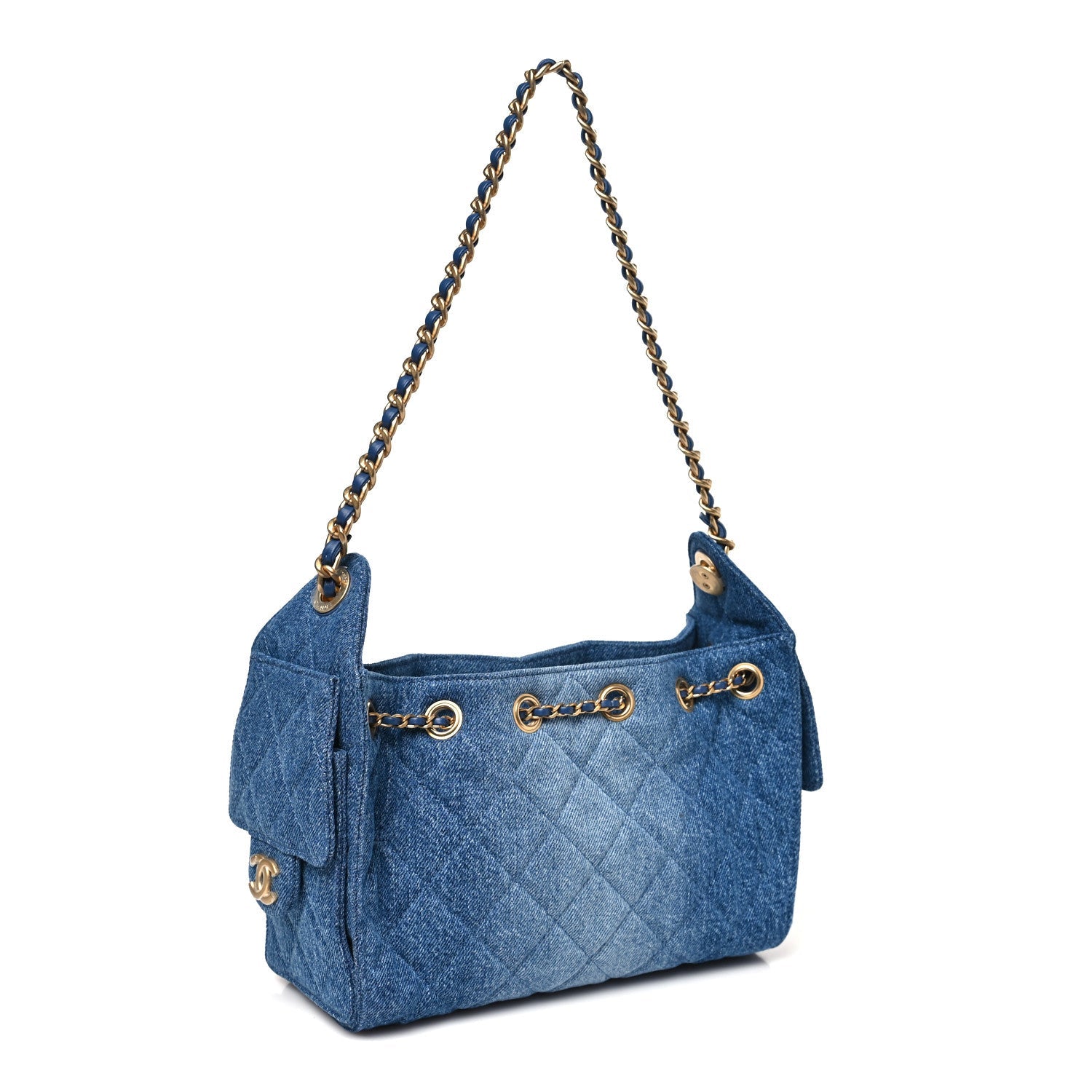 Chanel Washed Denim Quilted Mini Chanel 25 Handbag Blue