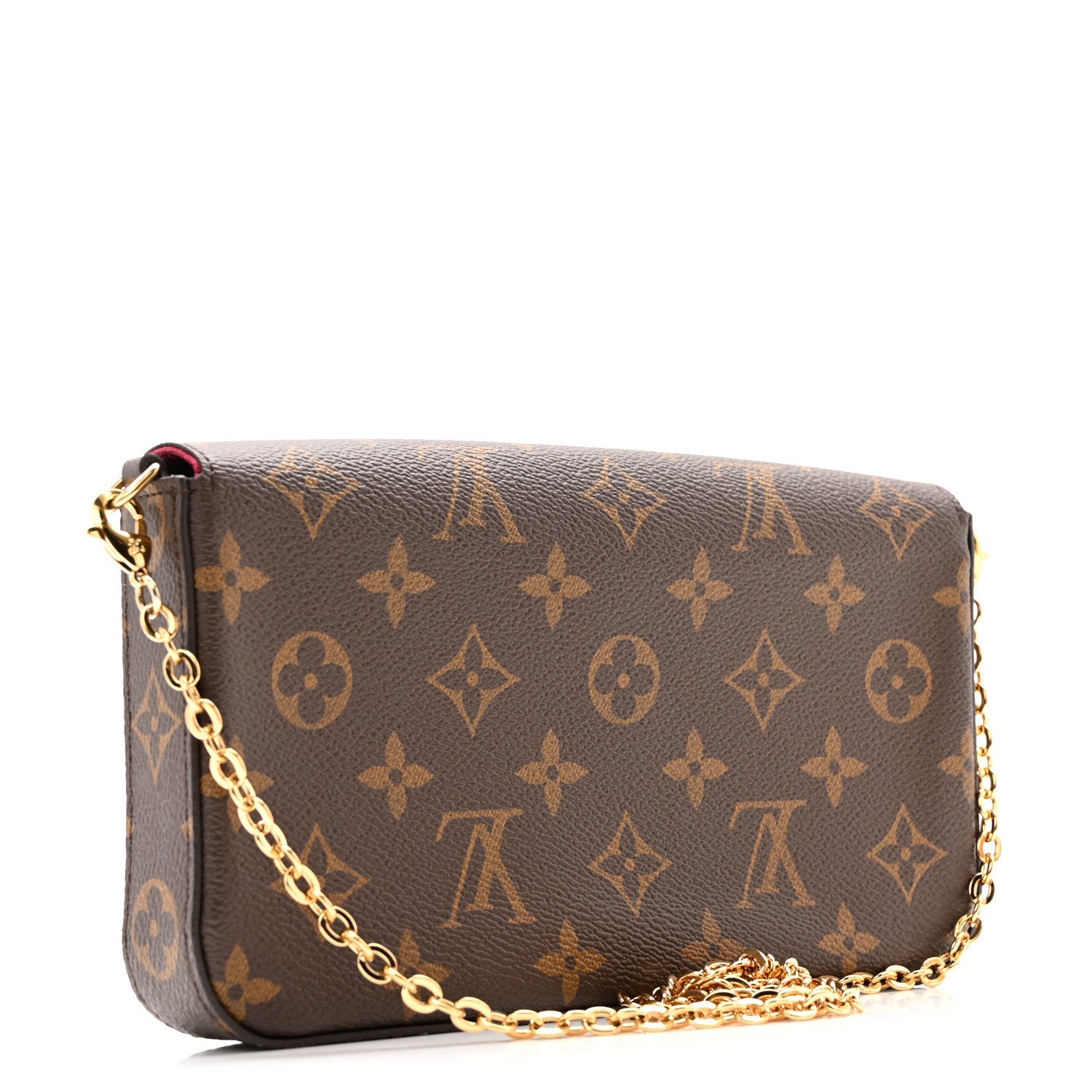 Louis Vuitton Monogram Pochette Felicie Chain Wallet Fuchsia