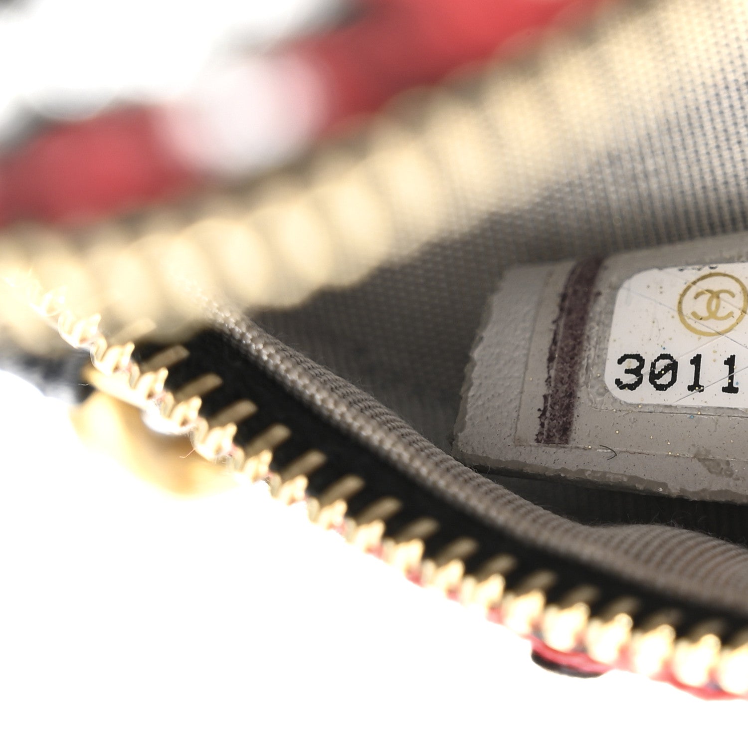 Chanel Tweed Quilted Chanel 19 Round Clutch With Chain  Red Black White Green