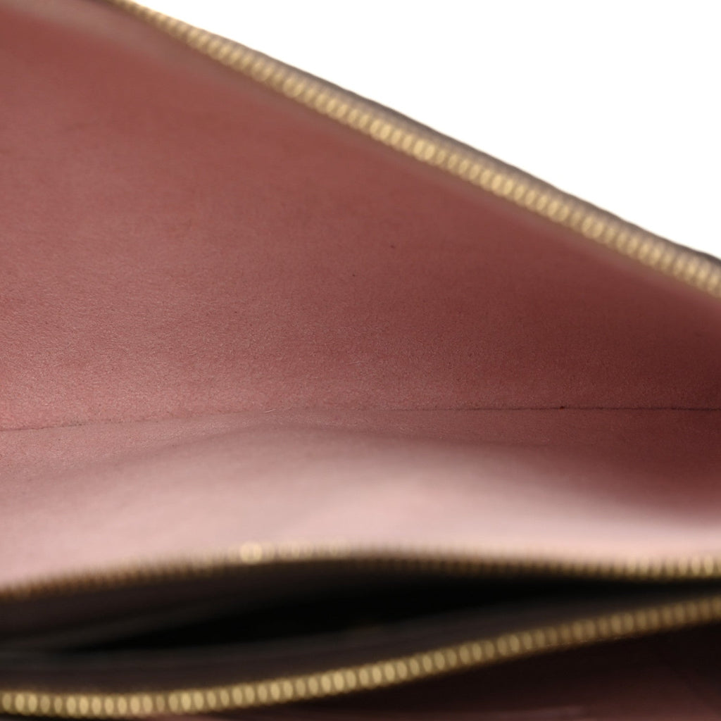 Louis Vuitton Monogram 2020 Christmas Animation Big Wheel Double Zip Pochette Rose Ballerine