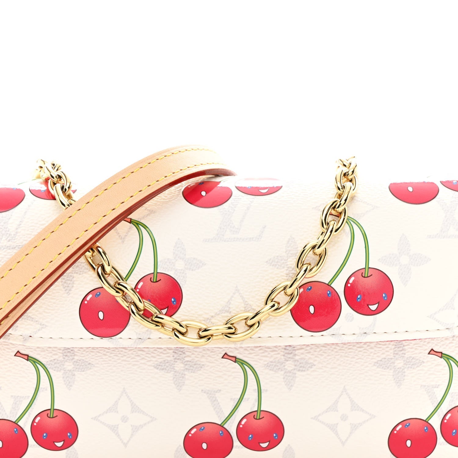 Louis Vuitton LV X TM Monogram Cerises Ivy Wallet On Chain White