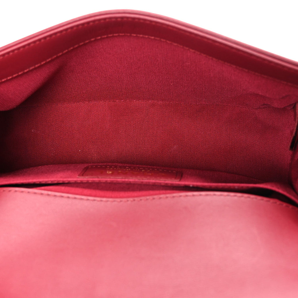 Chanel Lambskin Quilted Small Boy Flap Dark Red