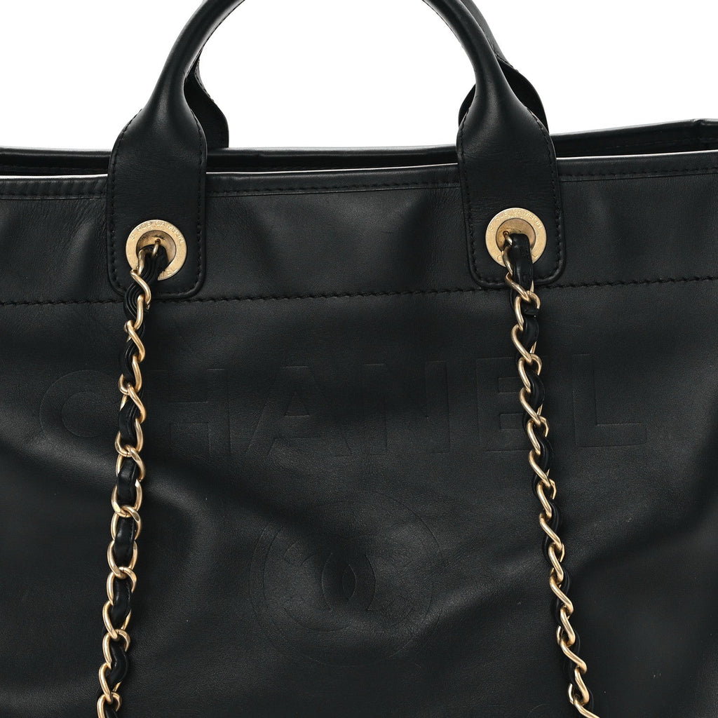 Chanel Calfskin Medium Deauville Tote Black