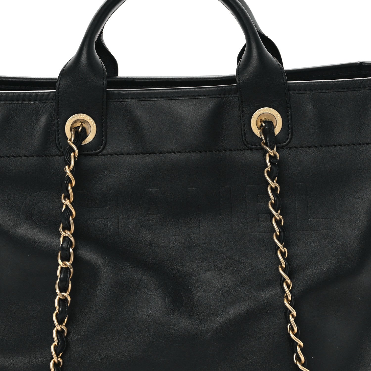 Chanel Calfskin Medium Deauville Tote Black