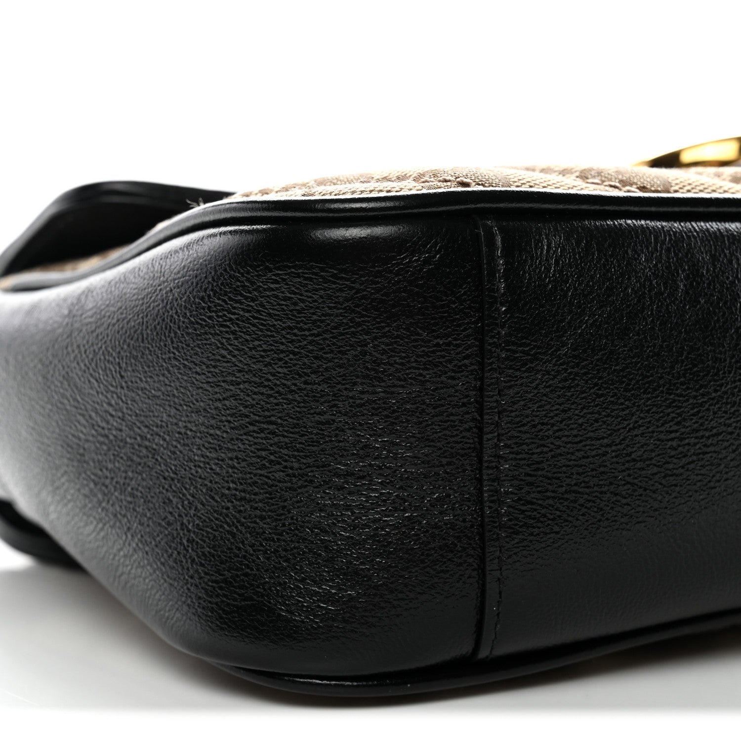 Gucci Monogram Matelasse Diagonal Small GG Marmont Shoulder Bag Beige Black