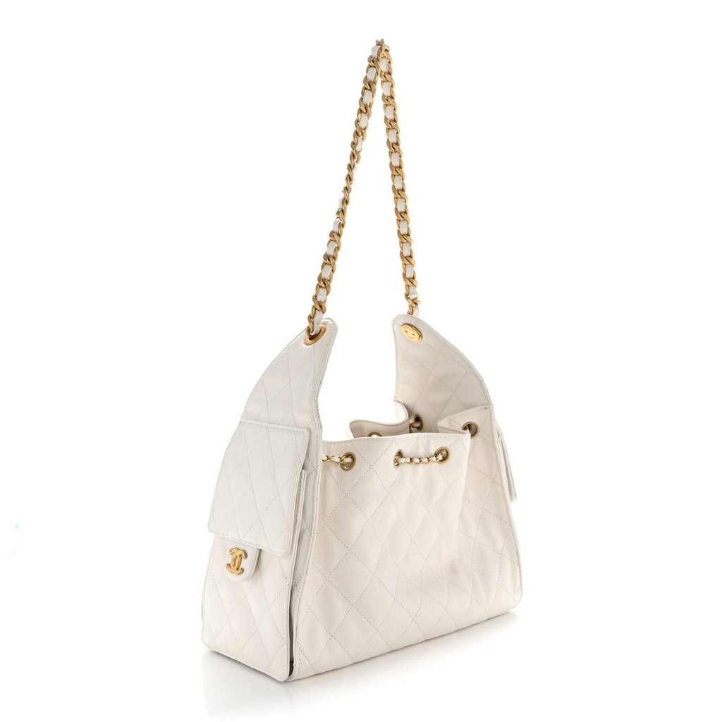 Chanel Caviar Quilted Small Chanel 25 Handbag White