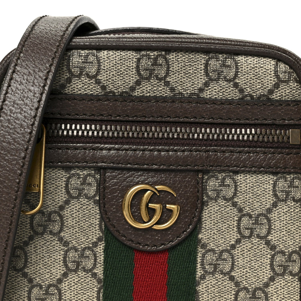 Gucci GG Supreme Monogram Web Mini Ophidia Messenger Brown