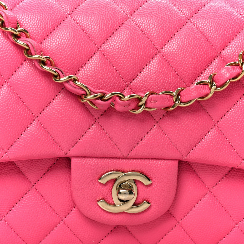 Chanel Caviar Quilted Medium Double Flap Pink