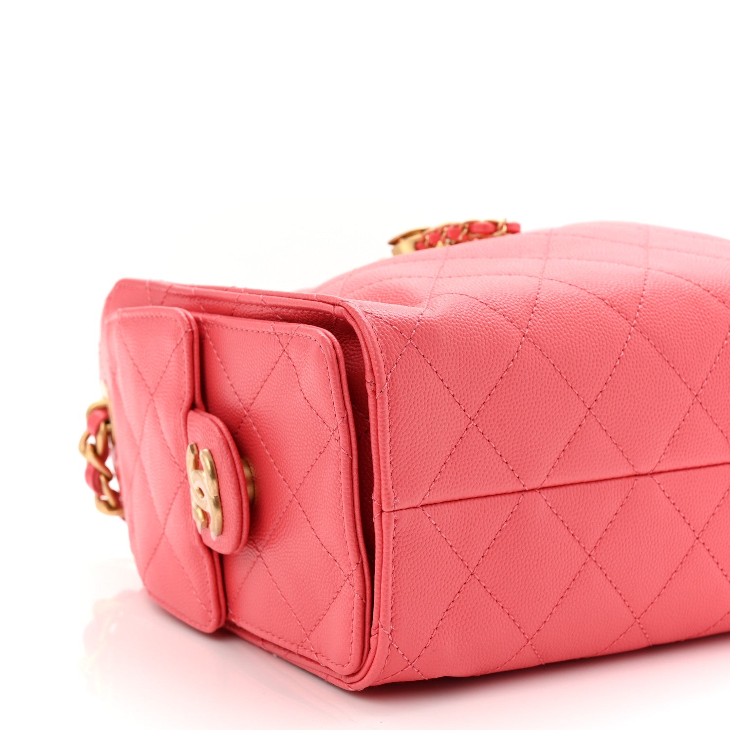 Chanel Caviar Quilted Mini Chanel 25 Handbag Coral