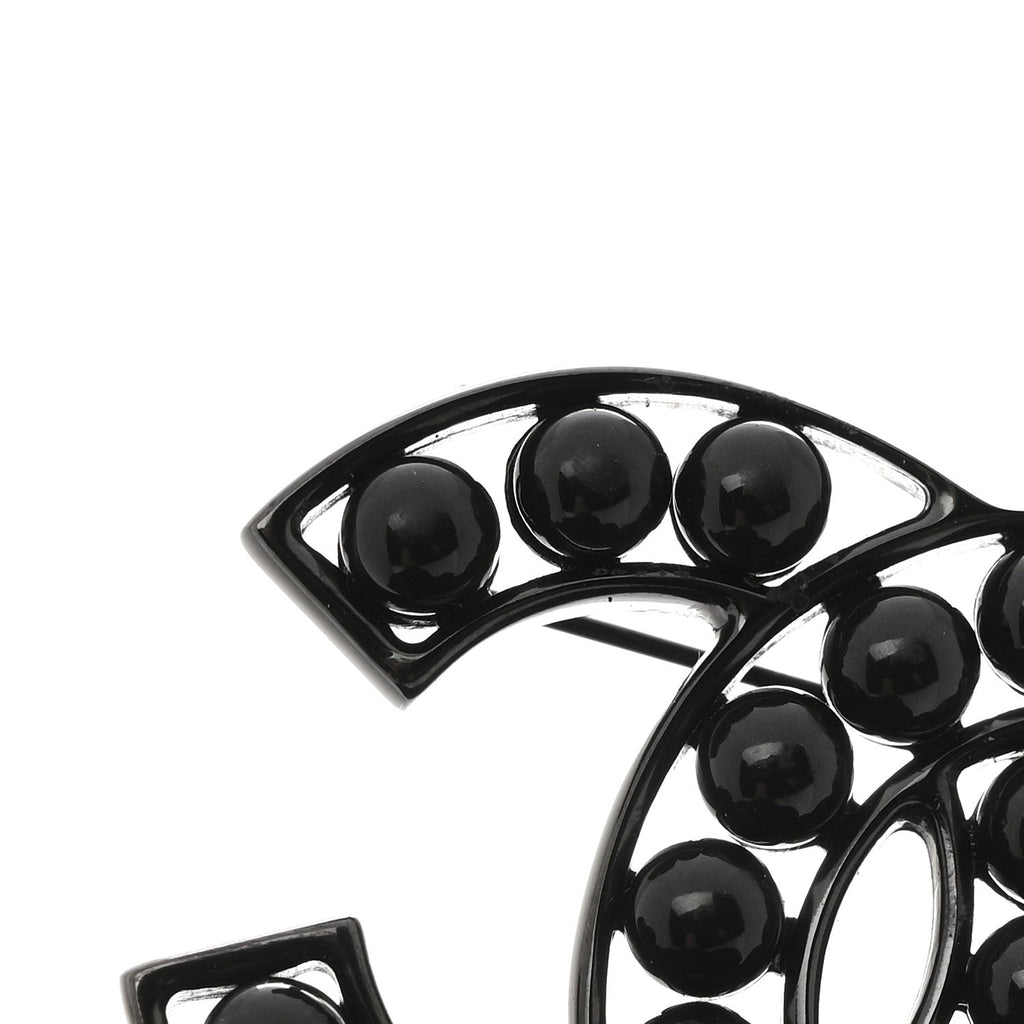Bead CC Brooch Black