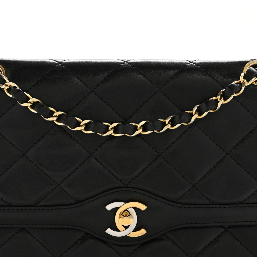 Chanel Lambskin Medium Double Flap Black