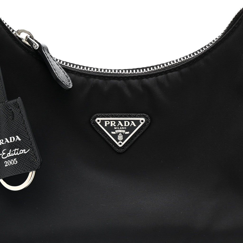 Prada Tessuto Nylon Saffiano Mini Re-Edition 2005 Bag Black