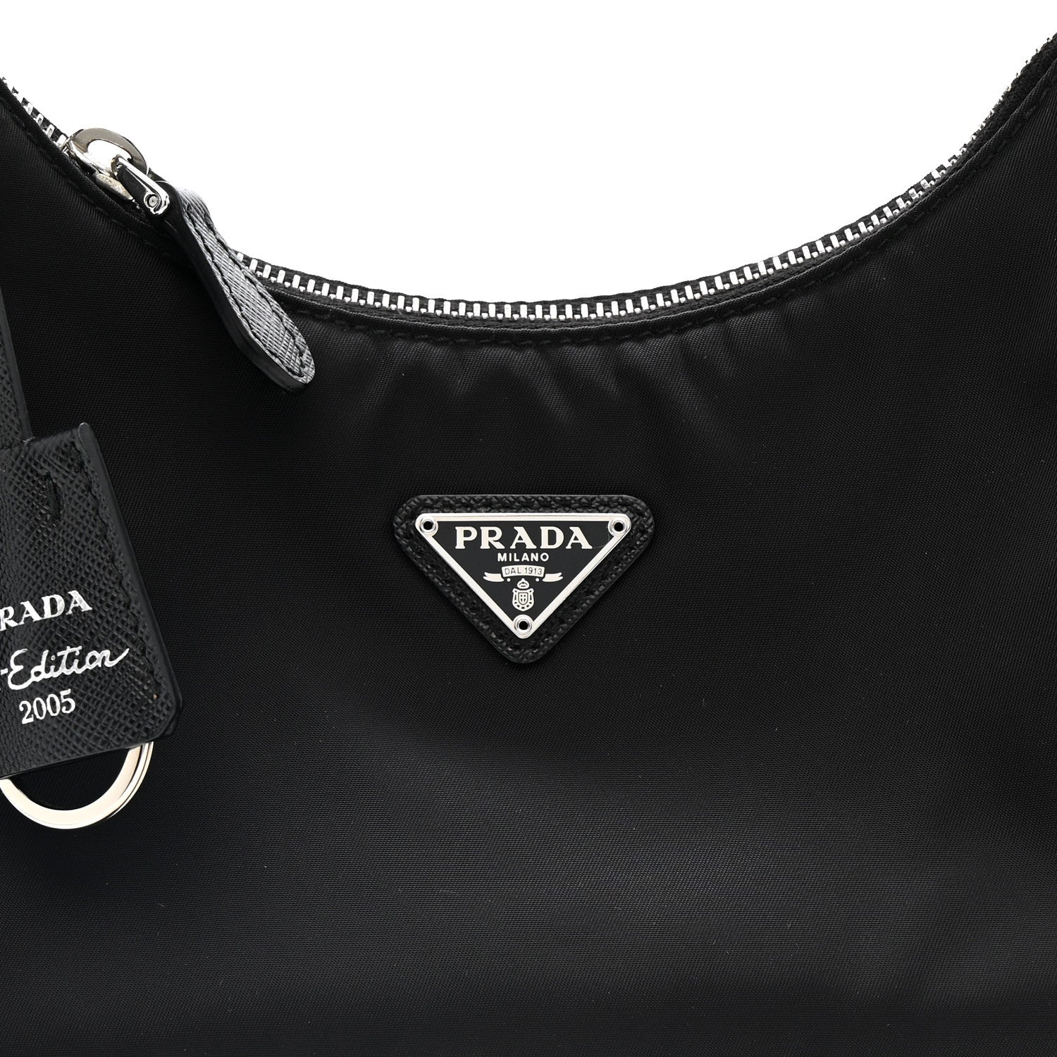 Prada Tessuto Nylon Saffiano Mini Re-Edition 2005 Bag Black