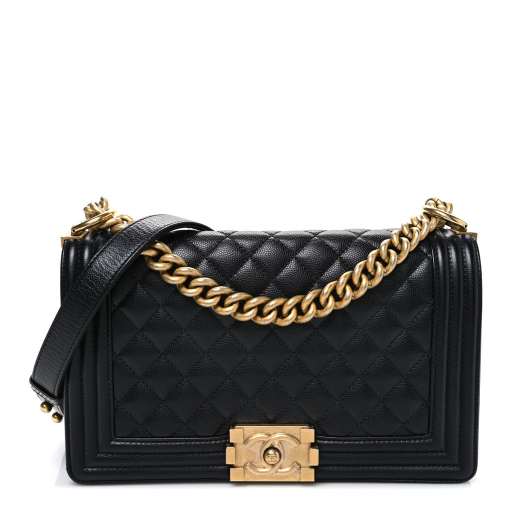 Chanel Caviar Quilted Medium Boy Flap Black