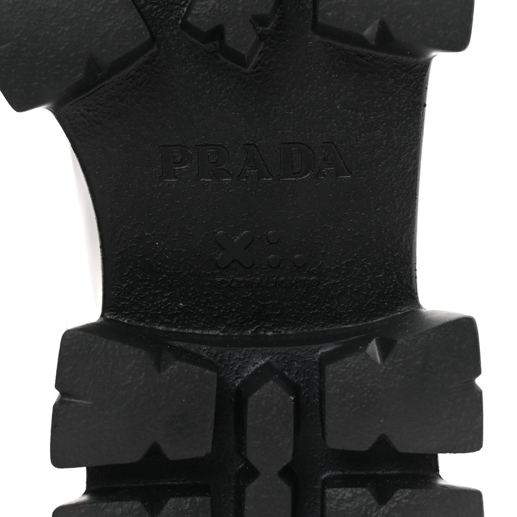 Prada Spazzolato Rois Sfumato Monolith 55mm Derby Loafers 38.5 Black Argento