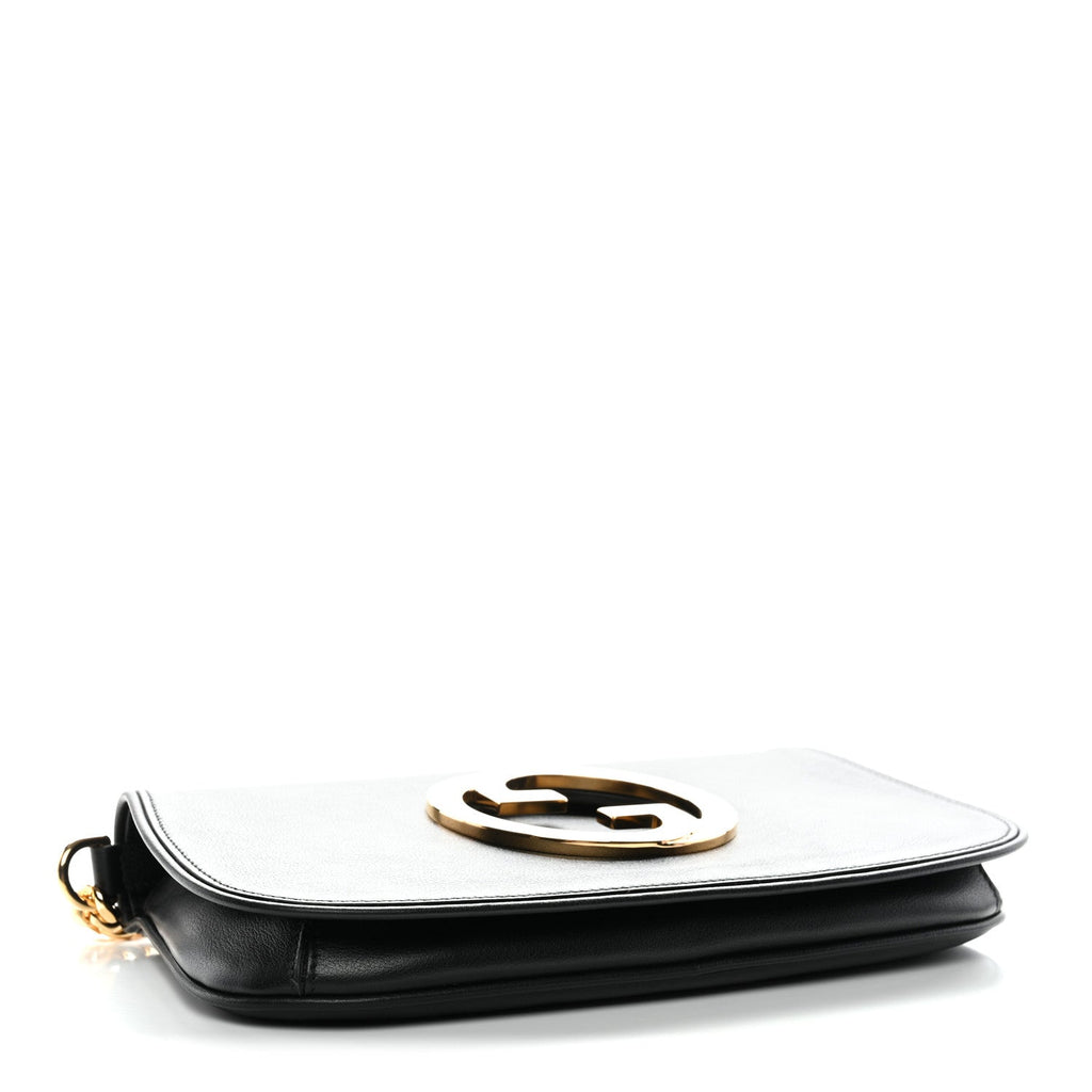 Gucci Roxy Calfskin Blondie Chain Shoulder Flap Bag Black