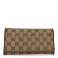Gucci Monogram Dollar Calfskin Continental Flap Wallet Beige Ebony Tabacco