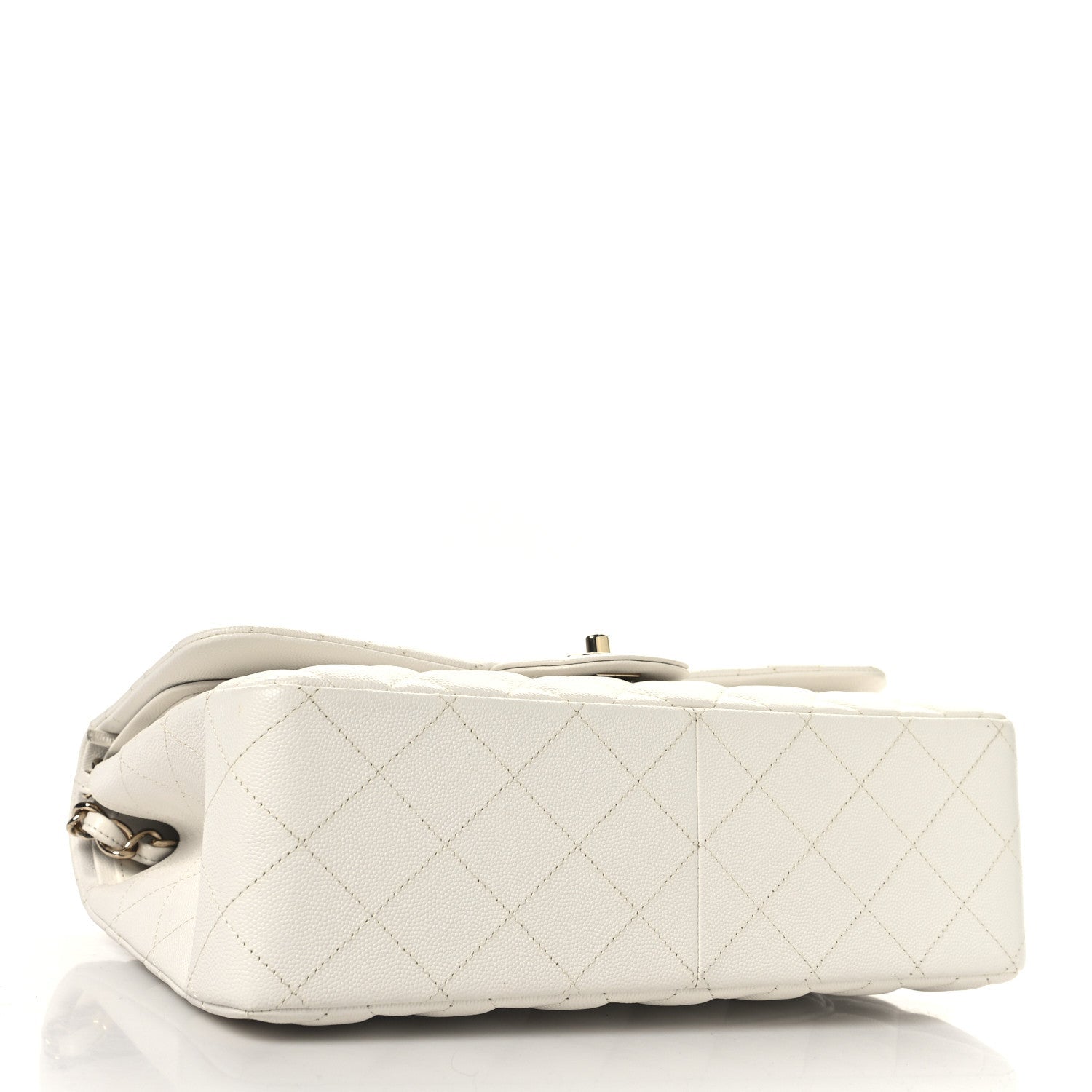 Chanel Caviar Quilted Jumbo Double Flap White