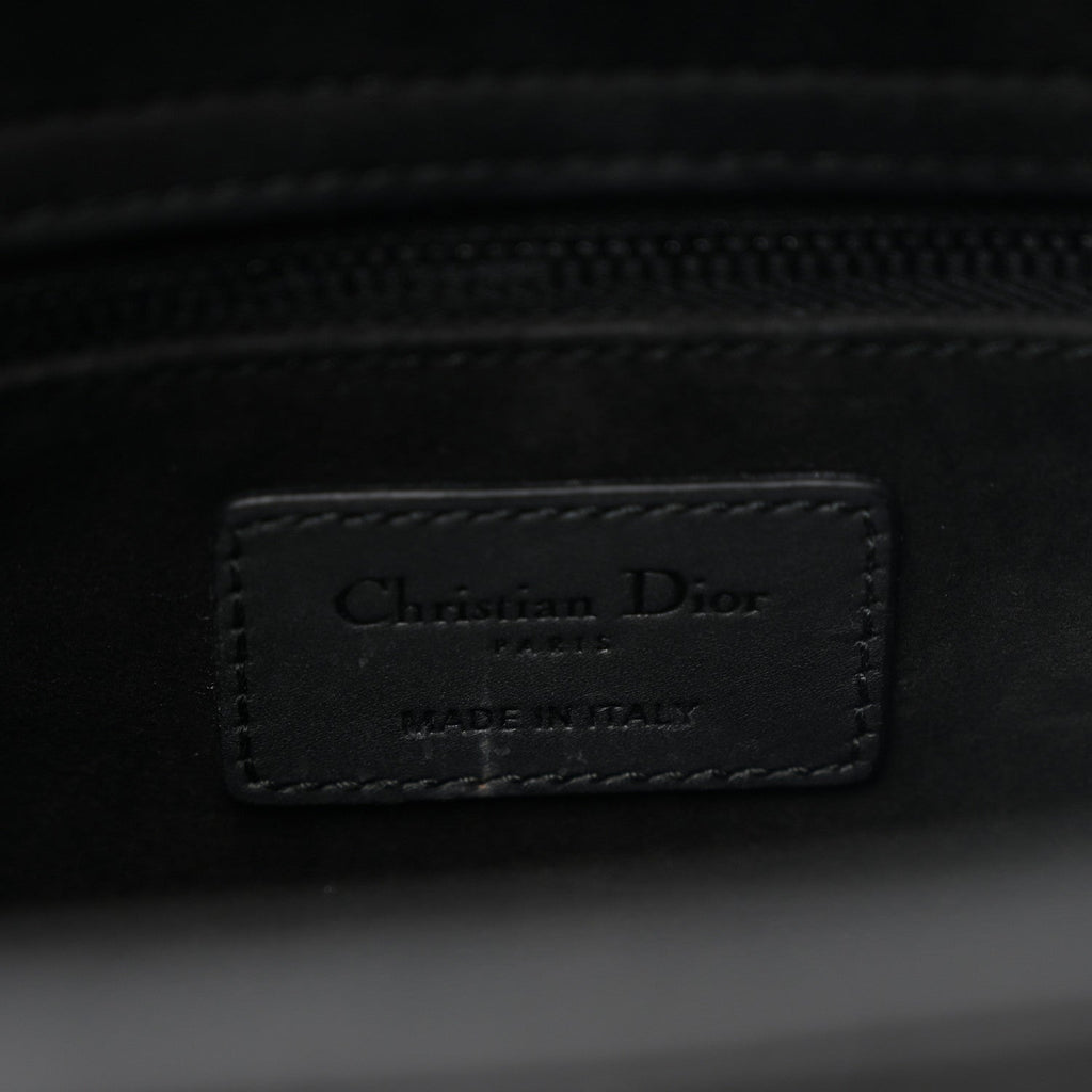 Christian Dior Ultra Matte Calfskin Cannage Medium Lady Dior Black