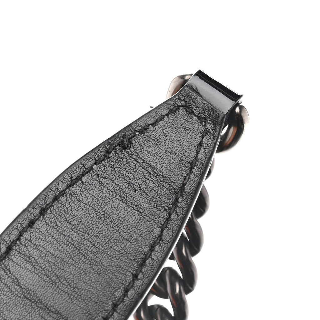Gucci Patent Shearling Medium Soho Chain Shoulder Bag Black
