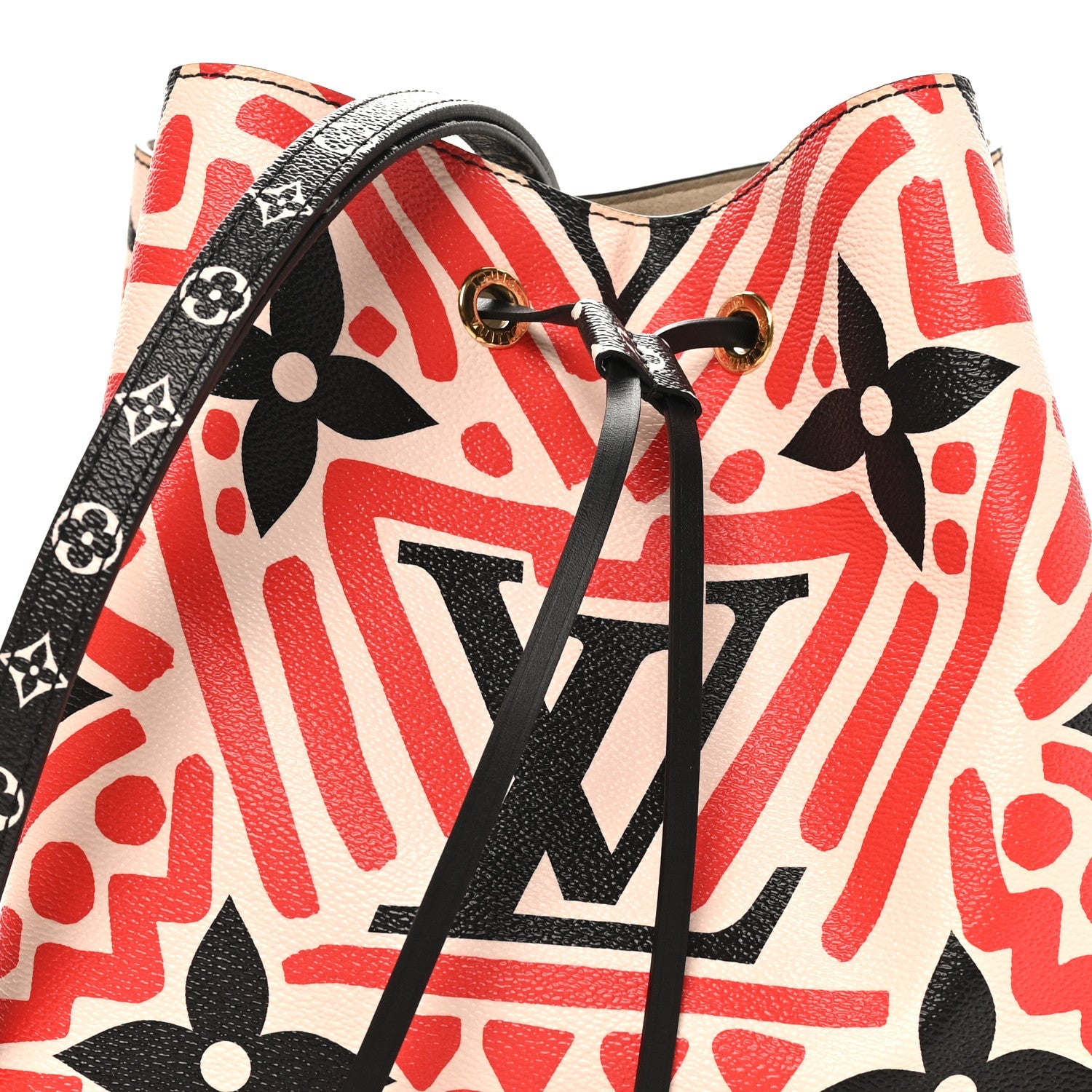 Louis Vuitton Monogram Giant Crafty NeoNoe MM Creme Rouge Black