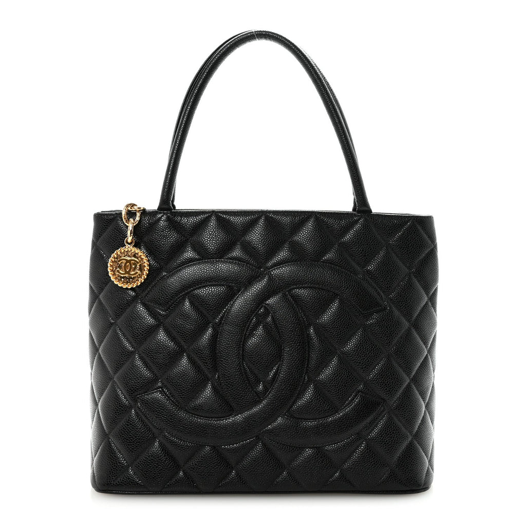 Chanel Caviar Quilted Medallion Tote Black