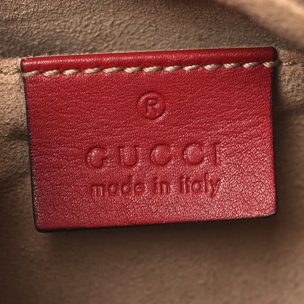 Gucci Calfskin Matelasse Small GG Marmont Chain Shoulder Bag Hibiscus Red