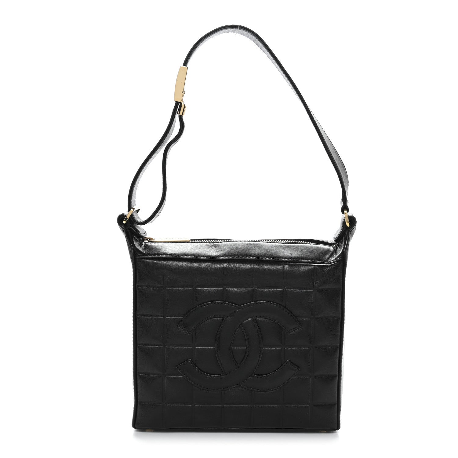 Chanel Lambskin Quilted Small Chocolate Bar Shoulder Bag Black