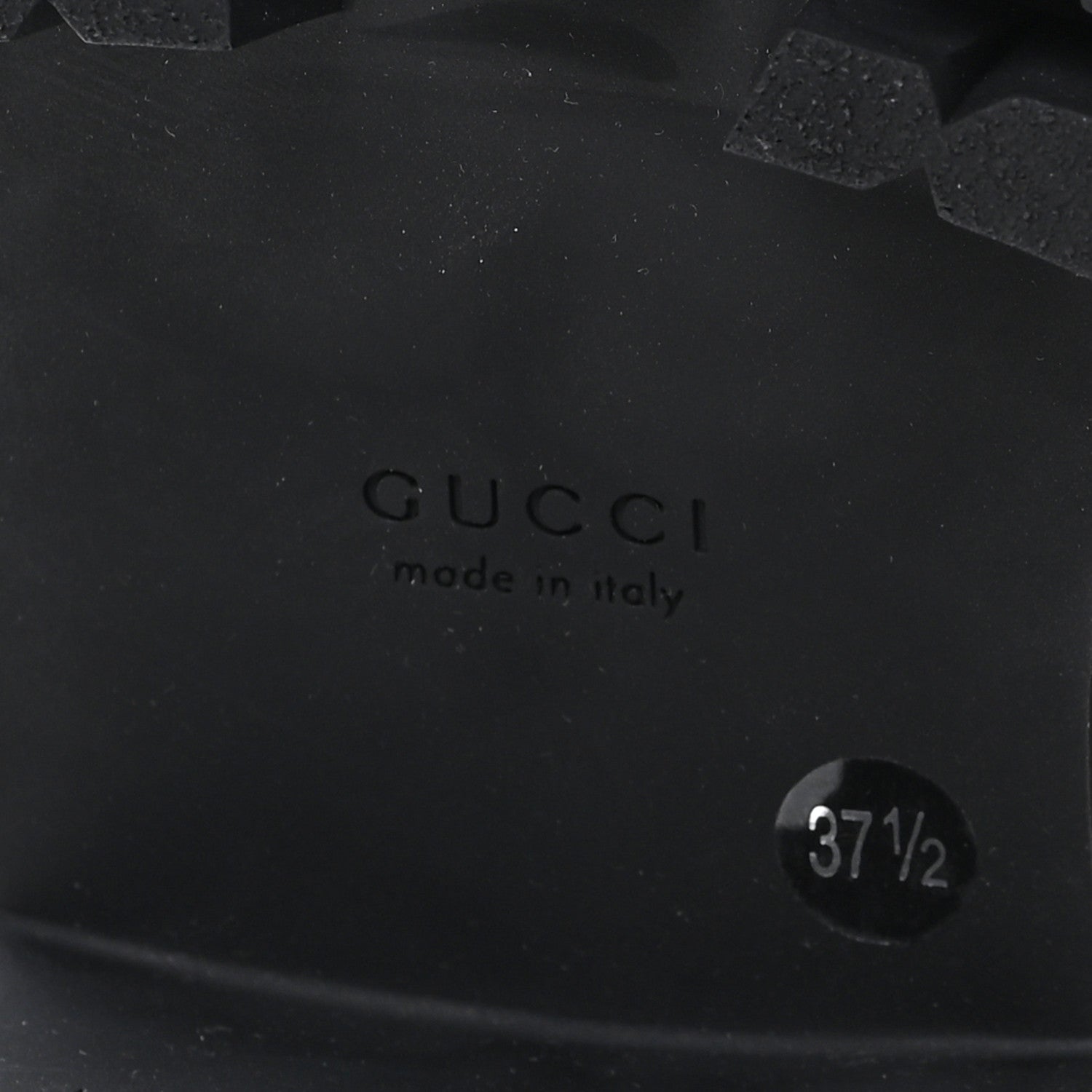 Gucci Cordovan Lux Nappa GG Matelasse Lace Up 60mm Combat Boots 37.5 Dark Hazel Brown