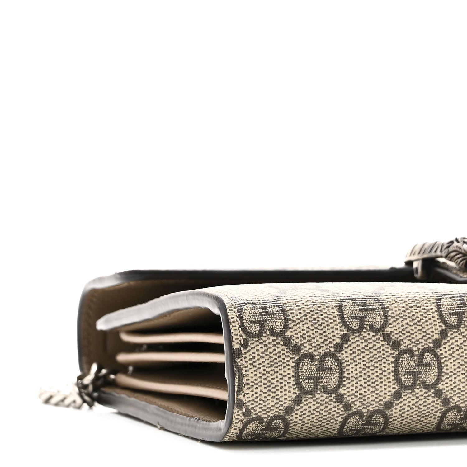 Gucci GG Supreme Monogram Mini Dionysus Chain Wallet Beige Taupe
