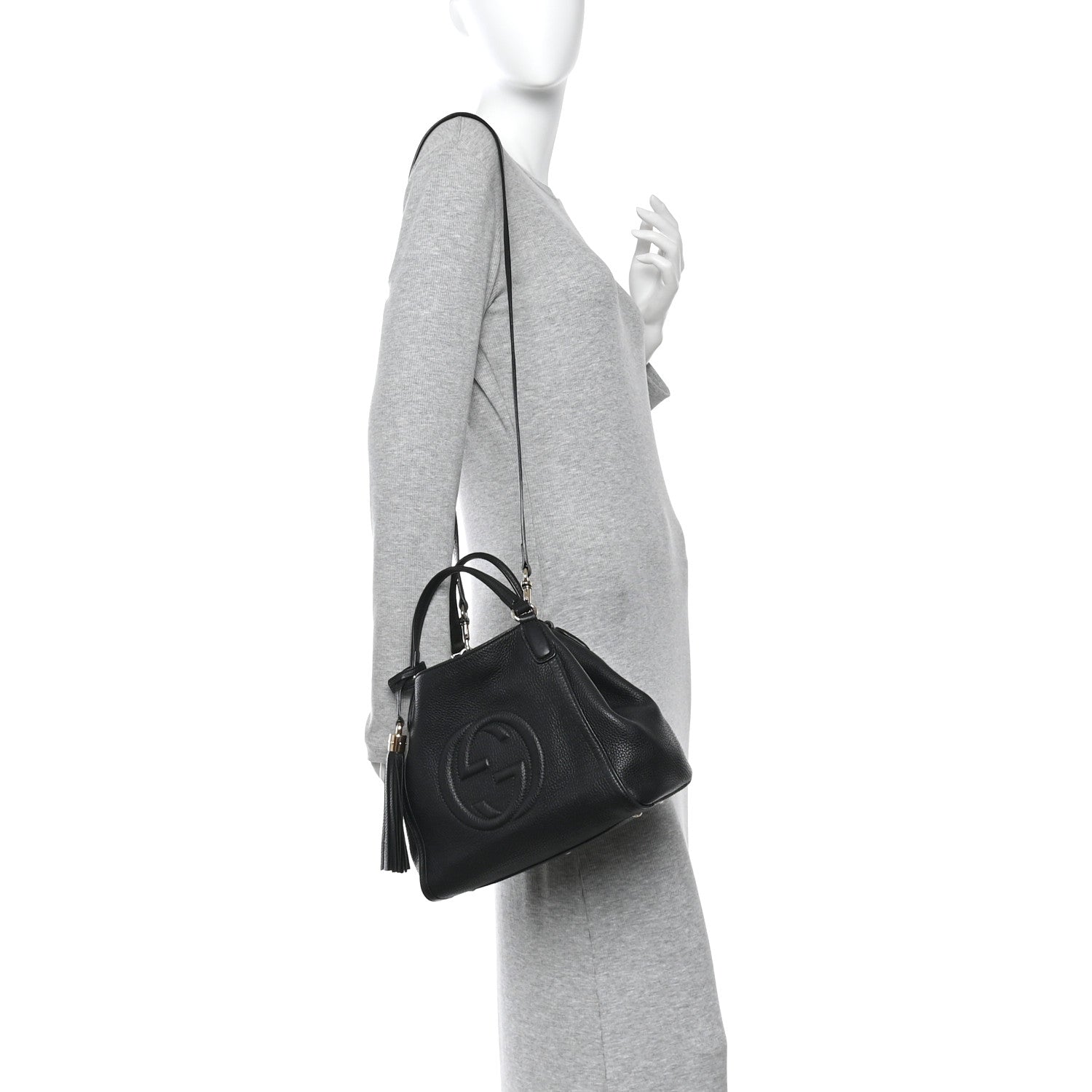 Gucci Pebbled Calfskin Small Soho Shoulder Bag Black